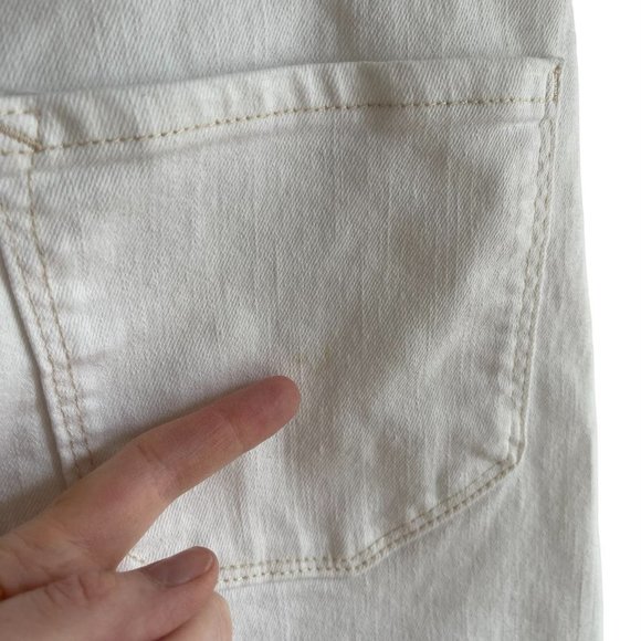 kensie Jeans White Cream High Waist Button Up Mini Denim Skirt Size 12/31 - Picture 6 of 7